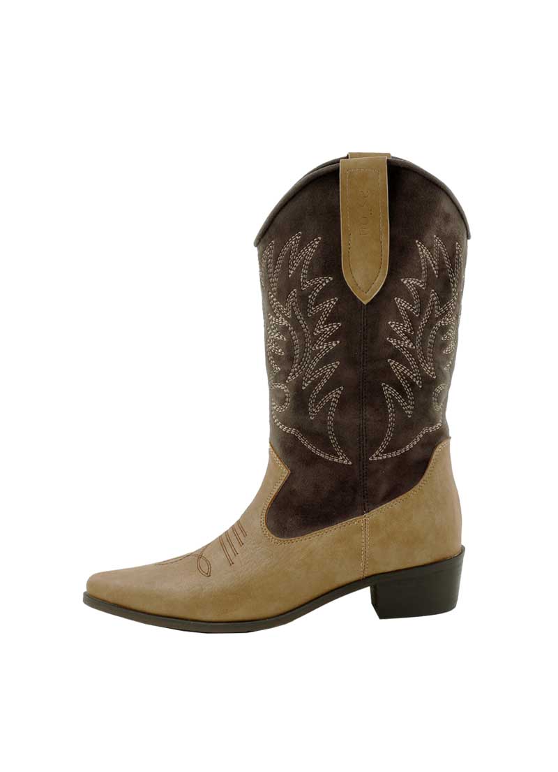RUSTY CONTRAST WESTERN BOOTS / CAMEL